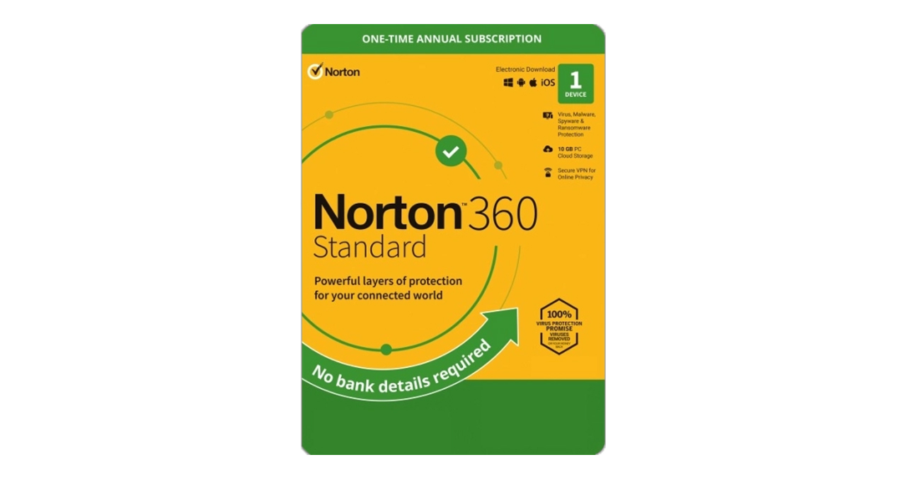 ANTIVIRUS NORTON 360 ESTÁNDAR ND 10GB 1 USUARIO 1 DISPOSITIVO