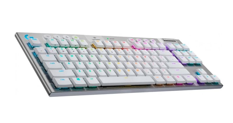 TECLADO LOGITECH INALAMBRICO GAMER G915 TKL LIGHTSPEED MECANICO BLUETOOTH / RGB / BLANCO