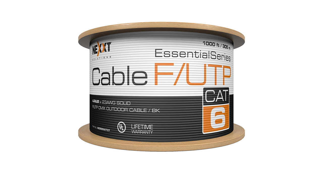 ROLLO DE CABLE NEXXT CAT6 F/UTP  23AWG CMX EXTERIOR 305M NEGRO