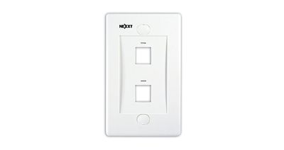 FACE PLATE 2 PUERTOS NEXXT - TAPA BLANCA