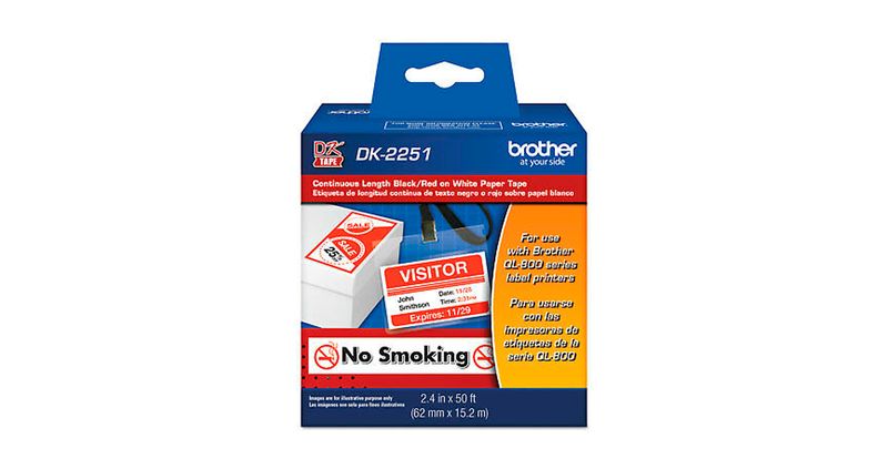 ETIQUETA BROTHER IMPRESORA BRT-QL800 LABEL  (62MM X 15.2 MM) 50 FT-15MT  -250 ETIQUETAS 6 CM ANCHO