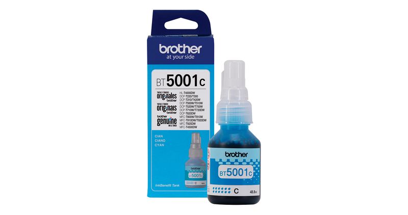 BOTELLA DE TINTA BROTHER  BT5001C CYAN  T510W T710W T810W T910DW T420W T520W T720DW MFCT4500DW