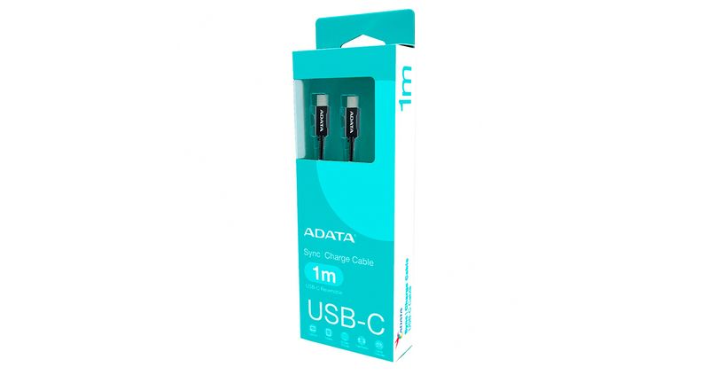 CABLE ADATA USB-C a USB-C 1 METRO TRENZADO CARGA RAPIDA 480MBPS 100W - NEGRO