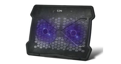 VENTILADOR PARA NOTEBOOK EZMI HASTA 15.6" 2 PUERTOS USB 2 NIVELES 2 VENTILADORES LED AZUL