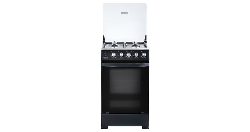 COCINA A GAS ECOLINE 21" LUCIANA 4 HORNILLAS - GRILL - NEGRO MATE