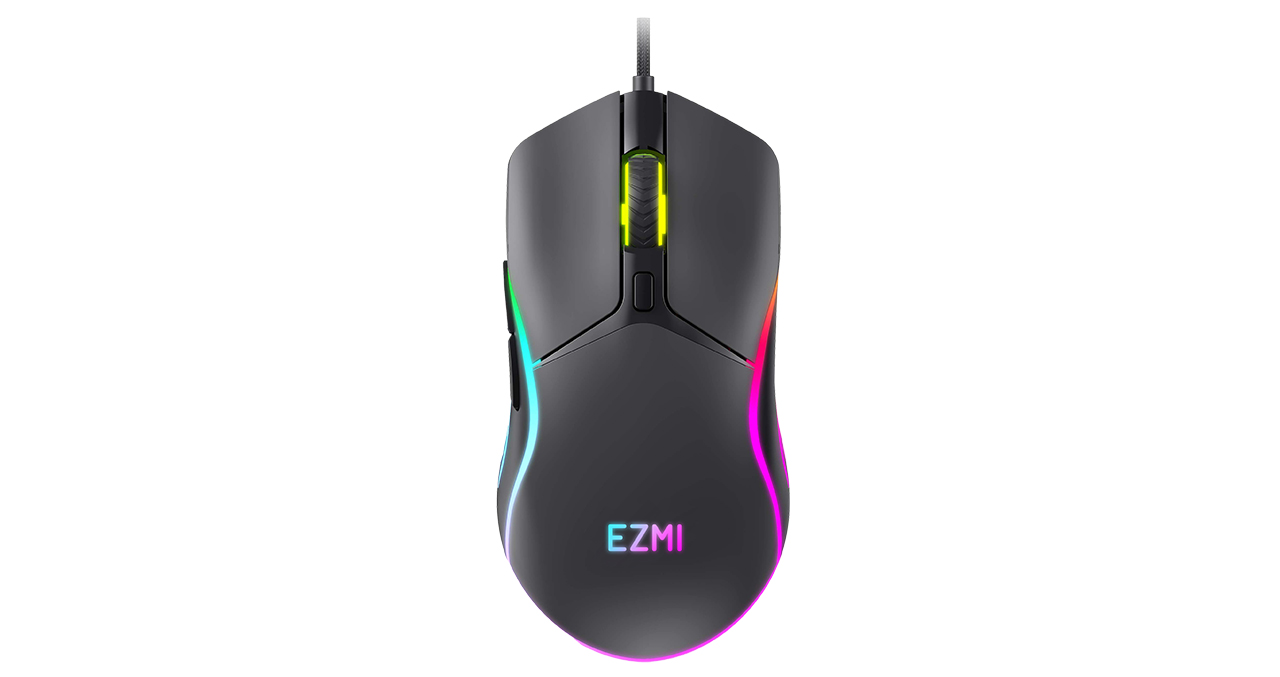 MOUSE EZMI ALAMBRICO EZ GAMER ILUMINACION RGB 6 BOT. 7200 DPI USB - NEGRO