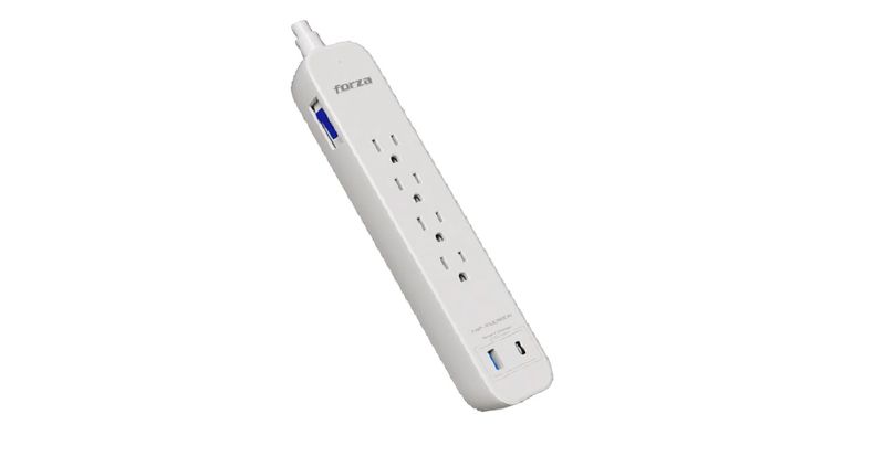 REGLETA FORZA PROTECTOR TESIÓN 1625W/1000J, 4 slds, 1-USBA, 1-USBC, 120V/240V