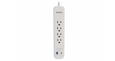 REGLETA FORZA PROTECTOR TESIÓN 1625W/500J, 4 slds, 1-USBA, 1-USBC, 120V/240V