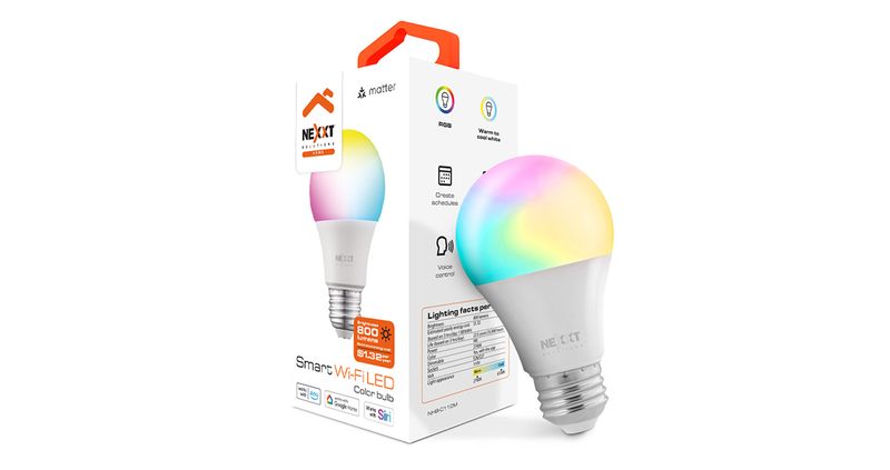 FOCO BOMBILLO LED SMART WIFI NEXXT A19- CONTROL DE VOZ- REGULABLE TEC MATTER