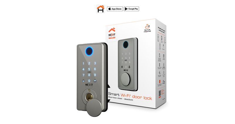 CERRADURA SMART WIFI NEXXT NHS-D150 USB-C HUELLA DIGITAL ACERO INOXIDABLE