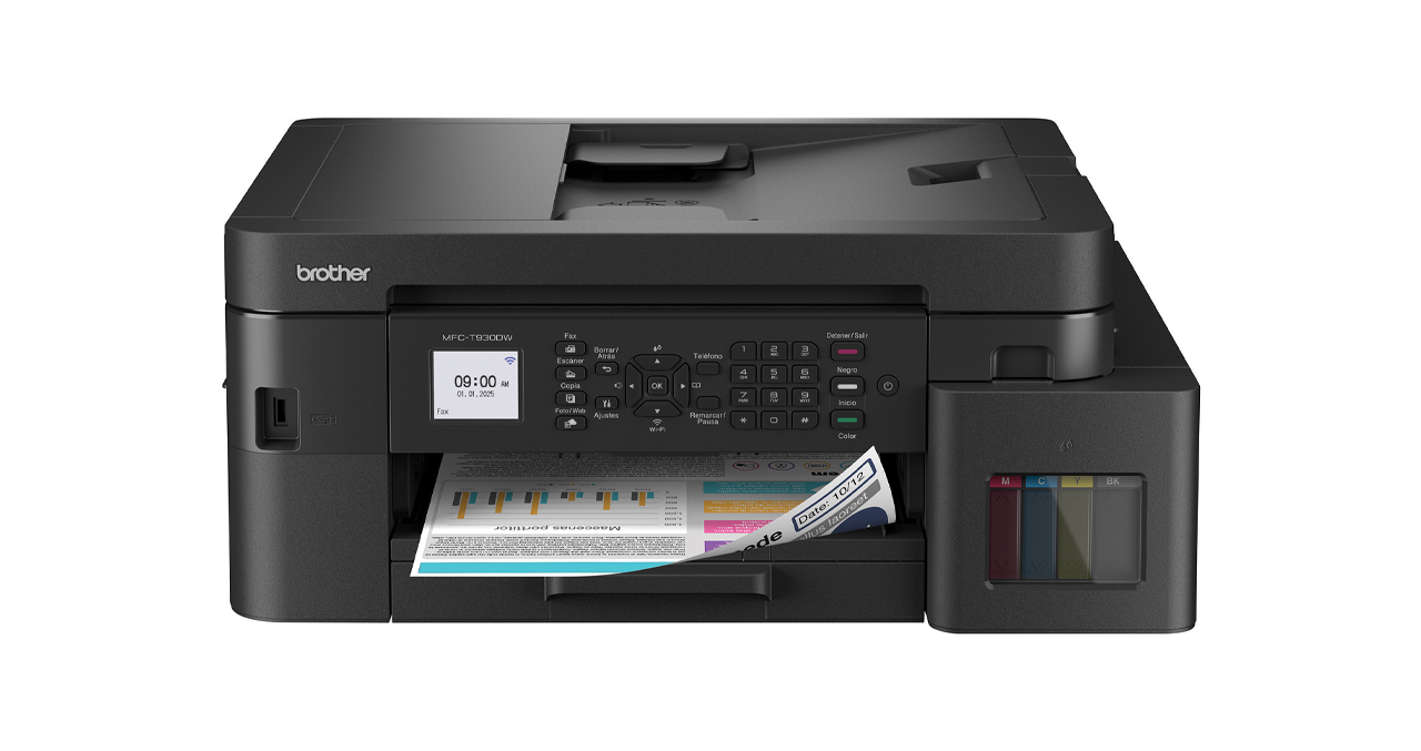 IMPRESORA MULTIFUNCION BROTHER TINTA CONTINUA MFCT930DW WIFI DUPLEX RED ADF 20 HOJAS