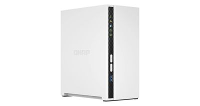 NAS QNAP 2 BAHIAS/TORRE/TS-233 Procesador ARM Cortex-A55 de 4 núcleos/2GB MEMORIA/1 PUERTO RJ45/2 AÑ