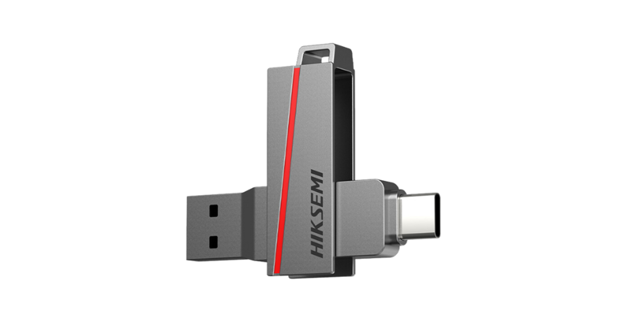 PEN DRIVE HIKSEMI 64GB DUAL SIM USB3.2 Y TIPO C GRIS