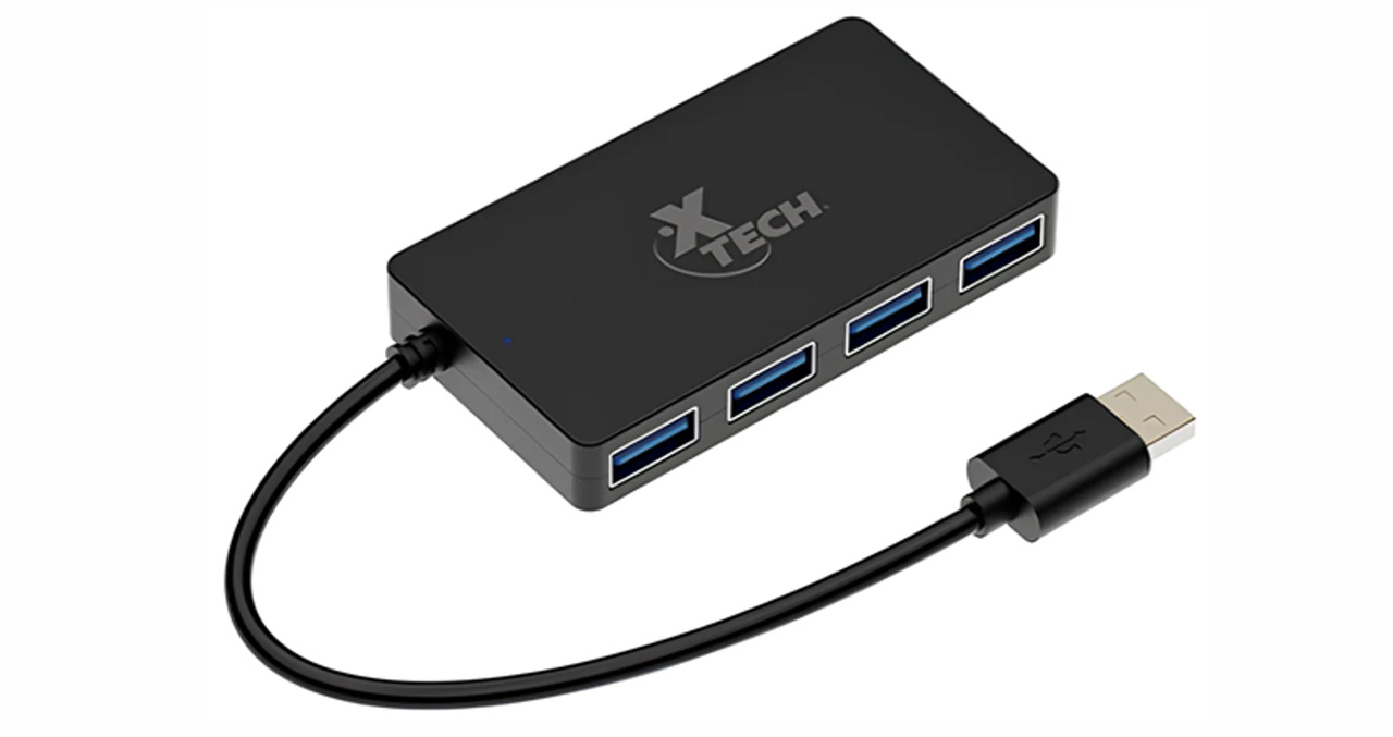 HUB USB XTECH 4 PUERTOS 3.0 - NEGRO
