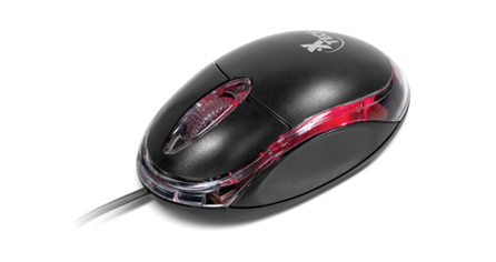 MOUSE XTECH ALAMBRICO USB 3 BOTONES CON LUZ - NEGRO